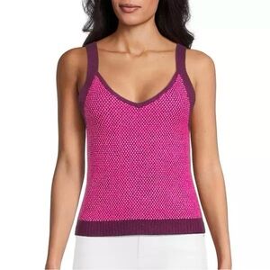 Lilly Pulitzer Cormac Knit Tank Top Purple Pink Sweater Style M